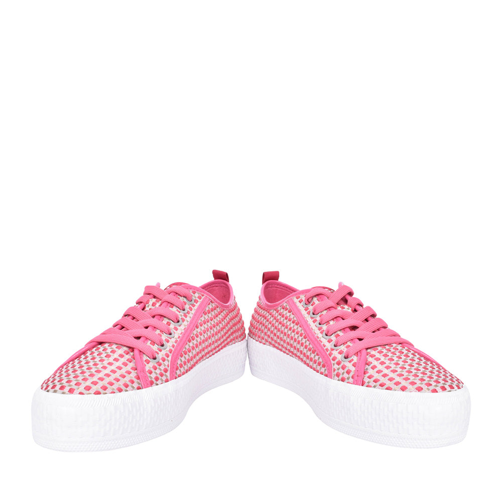 Ladies 5-23650 Laced Trainer In Fuchsia
