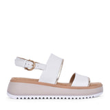 Ladies 5-28700 Low Heel Sandal In White