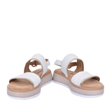 Ladies 5-28700 Low Heel Sandal In White