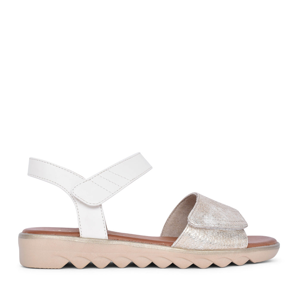 Ladies 8-28265 Velcro Sandal In Gold