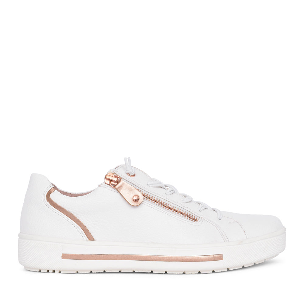 Ladies 8-23660 Laced Trainer In White