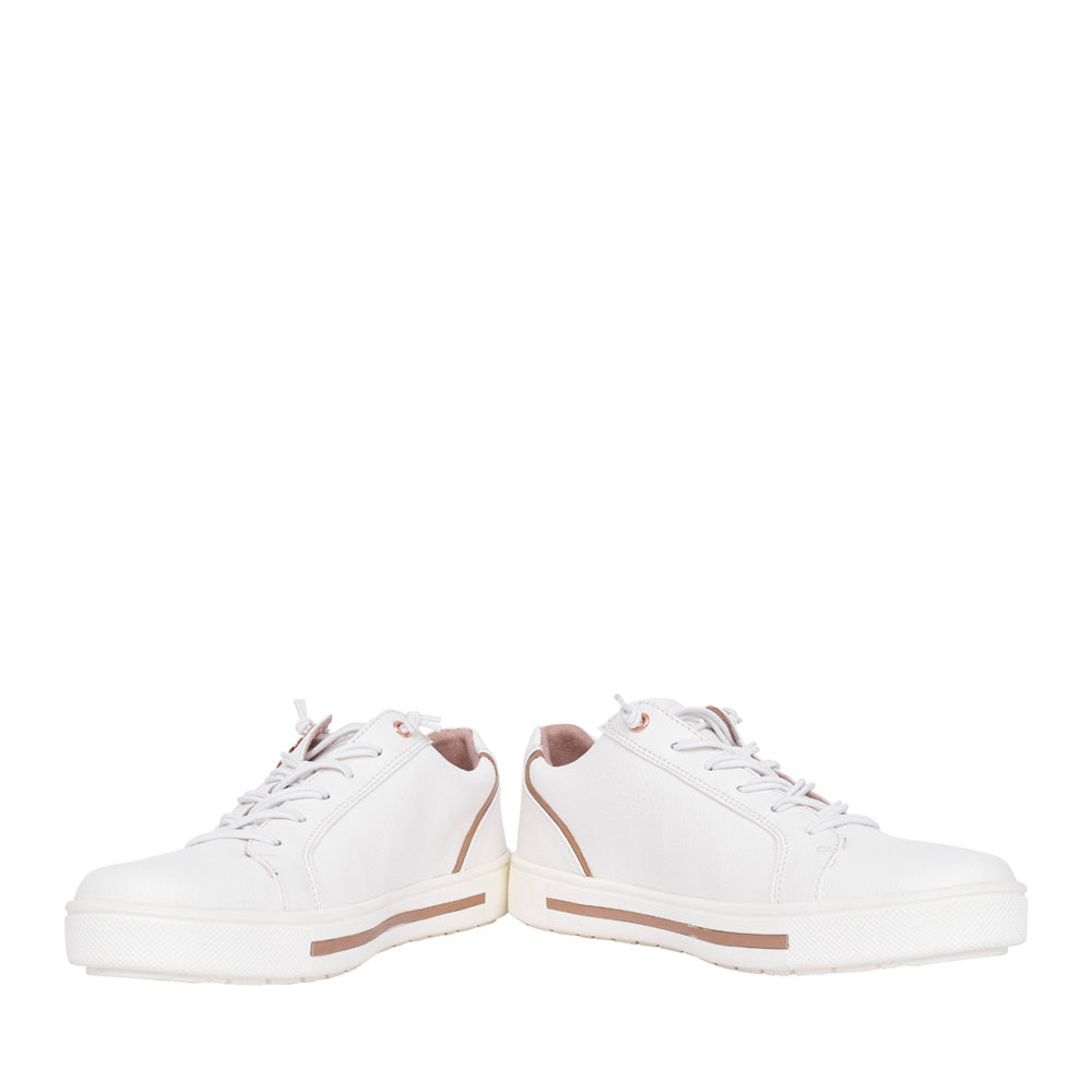 Ladies 8-23660 Laced Trainer In White