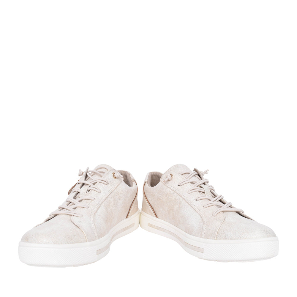 Ladies 8-23660 Laced Trainer In Gold