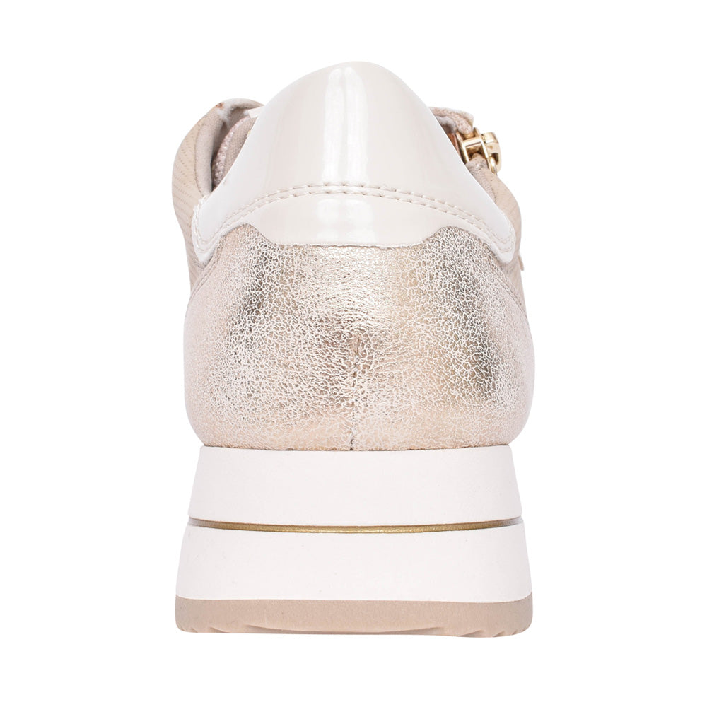 Ladies 8-23763 Laced Trainer In Beige