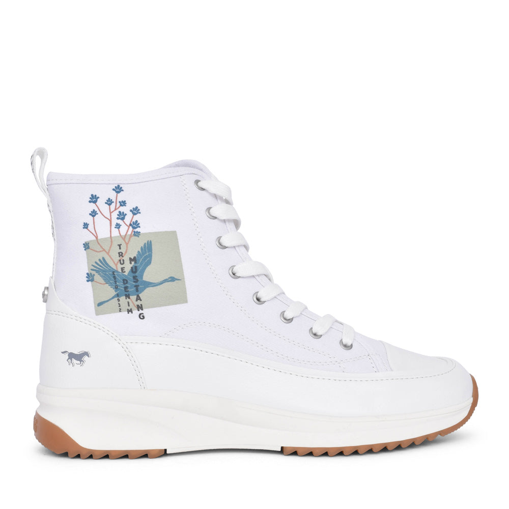 Ladies 1458501 Laced Ankle Boot In White