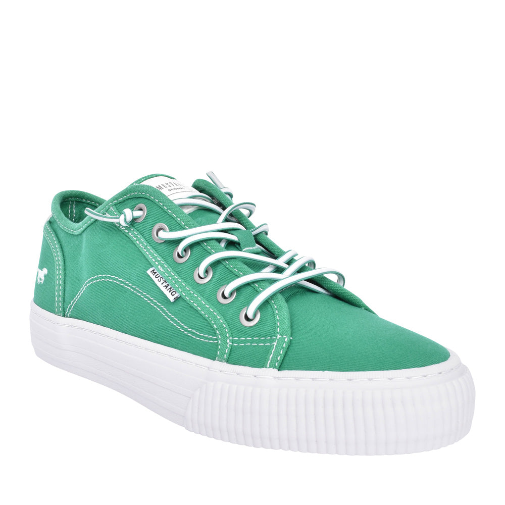 Ladies 1420304 Laced Trainer In Green