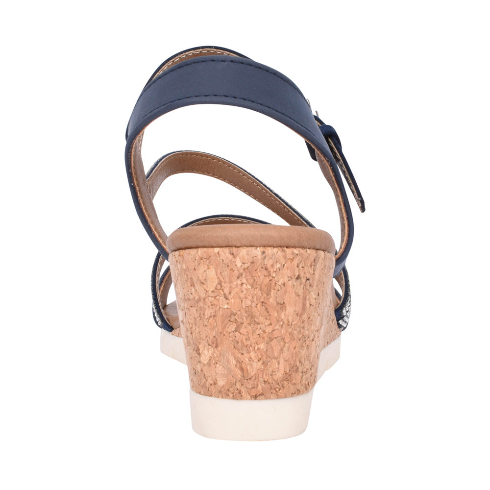 Ladies Goldie Ulp275 Wedge Sandal In Navy