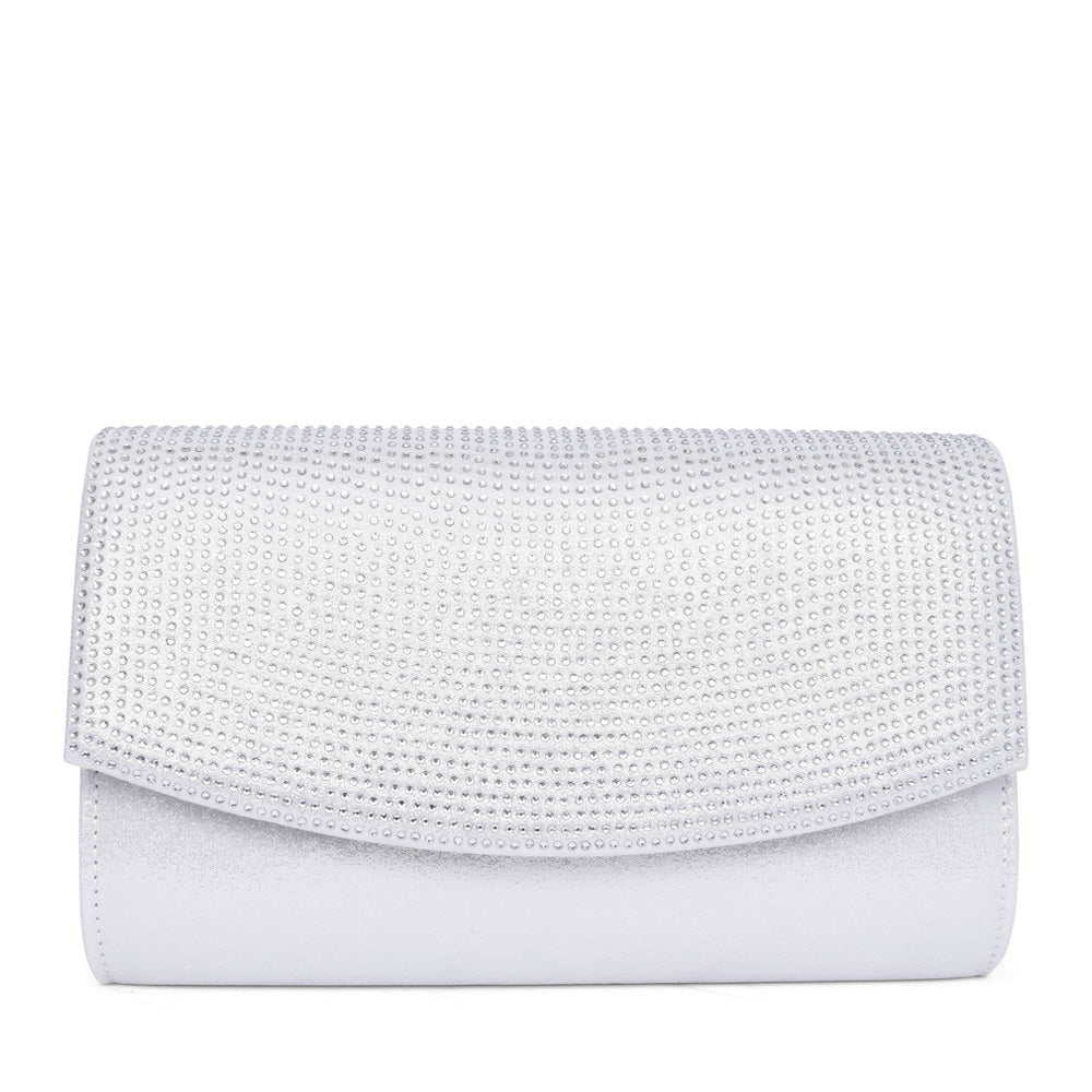 Ladies Trance Ulg074 Clutch Bag In Silver