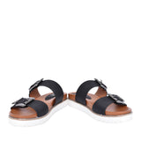 Ladies Woodcola Double Strap Mule In Black