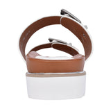 Ladies Woodcola Double Strap Mule In Pearl