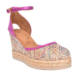 Ladies Cameo Wedge Shoe In Multi-colour