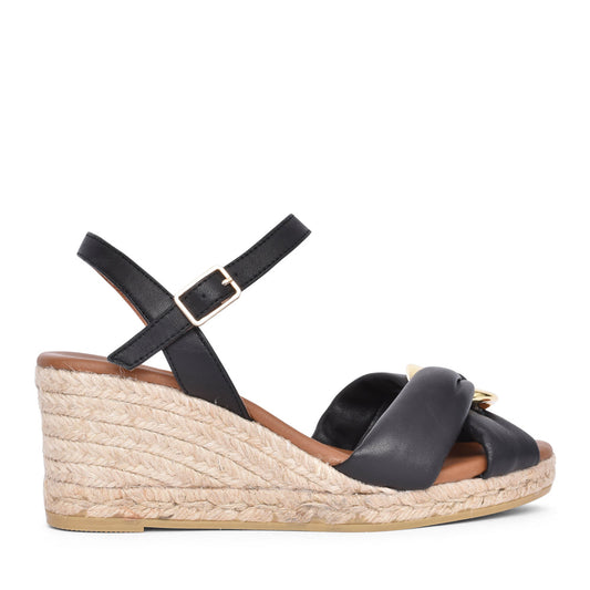 Ladies 2136 Tibet Wedge Sandal In Black