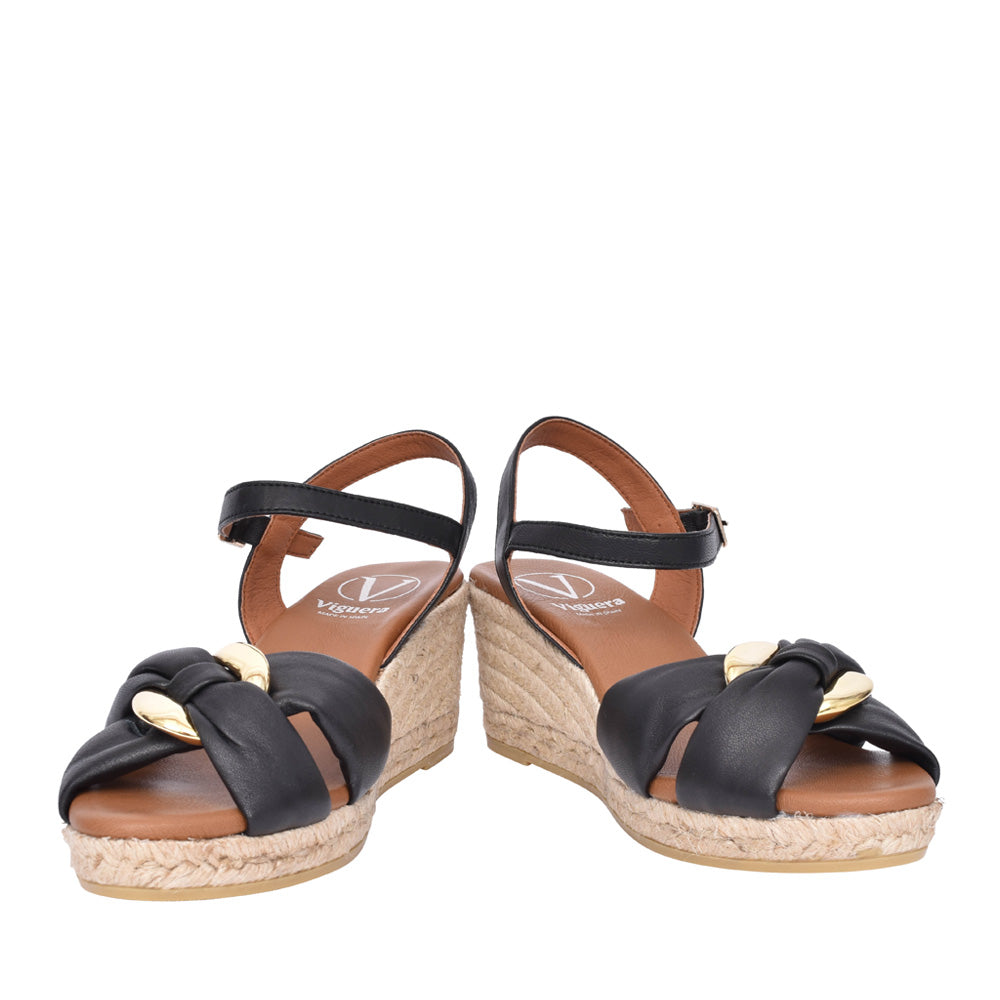 Ladies 2136 Tibet Wedge Sandal In Black