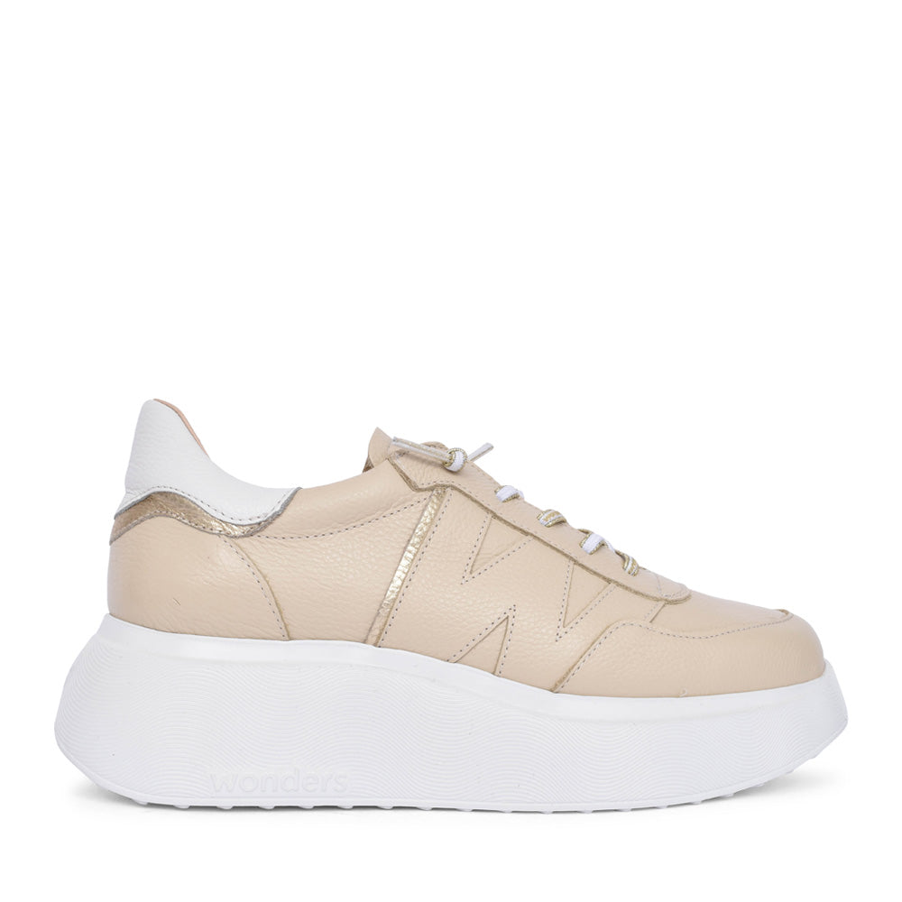 Ladies A-3601 Platform Trainer In Cream