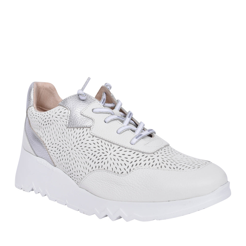 Ladies E-6740 Platform Trainer In White