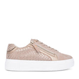 Ladies Nixie Dlw036 Laced Trainer In Beige
