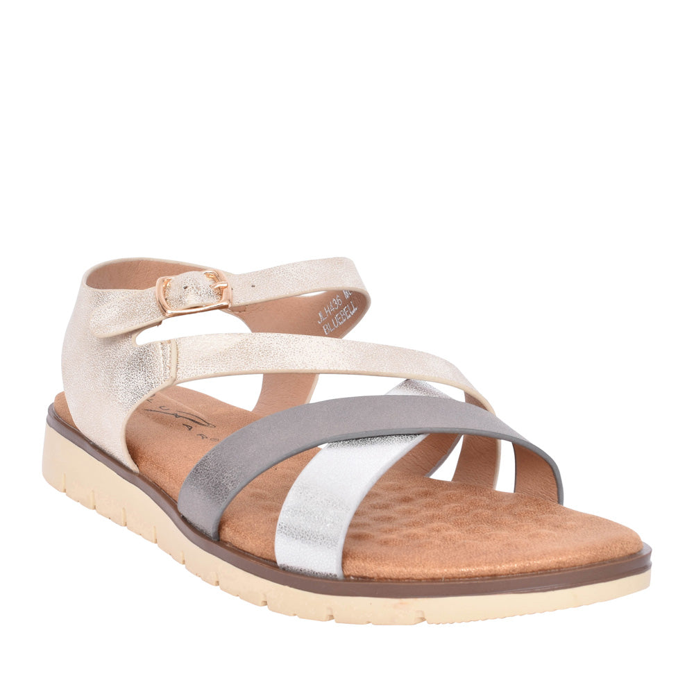 Ladies Bluebell Jlh436 Strap Sandal In Metallic