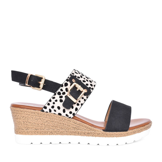 Ladies Rio Jlh444 Wedge Sandal In Black