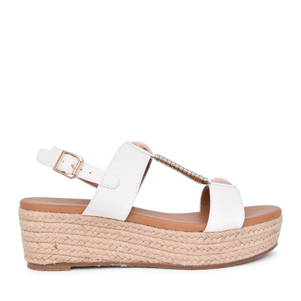 Ladies Ravena Jlh449 Wedge Sandal In White