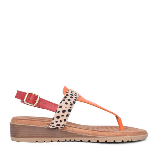 Ladies Gina Jlh451 Toe Post Sandal In Orange