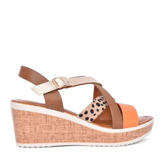 Ladies Arundel Jlh468 Wedge Sandal In Orange