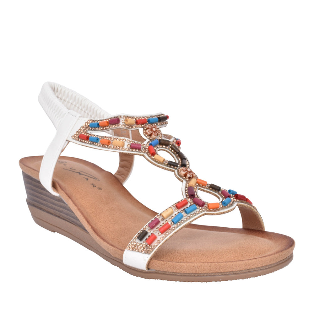 Ladies Epsom Jlh478 Wedge Sandal In White