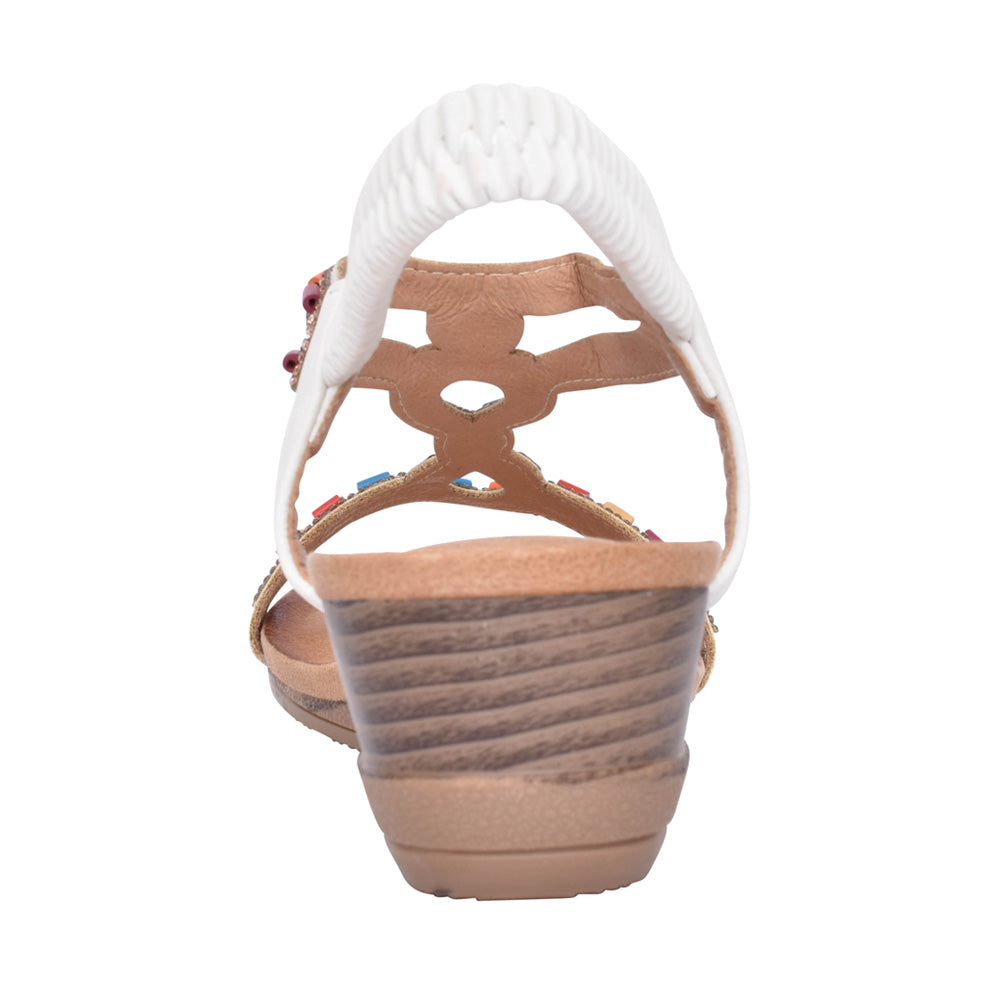Ladies Epsom Jlh478 Wedge Sandal In White