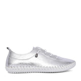 Ladies St Ives Fle044 Laced Trainer In Metallic