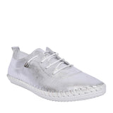 Ladies St Ives Fle044 Laced Trainer In Metallic