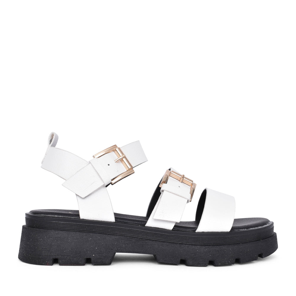 Ladies Something Platform Sandal In White