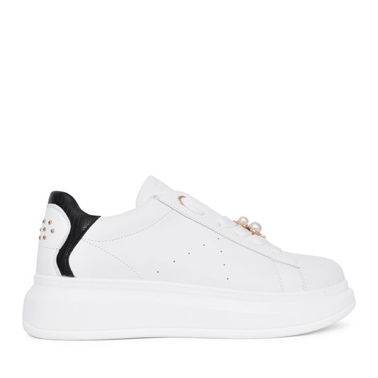Ladies Let It Be Laced Trainer In White