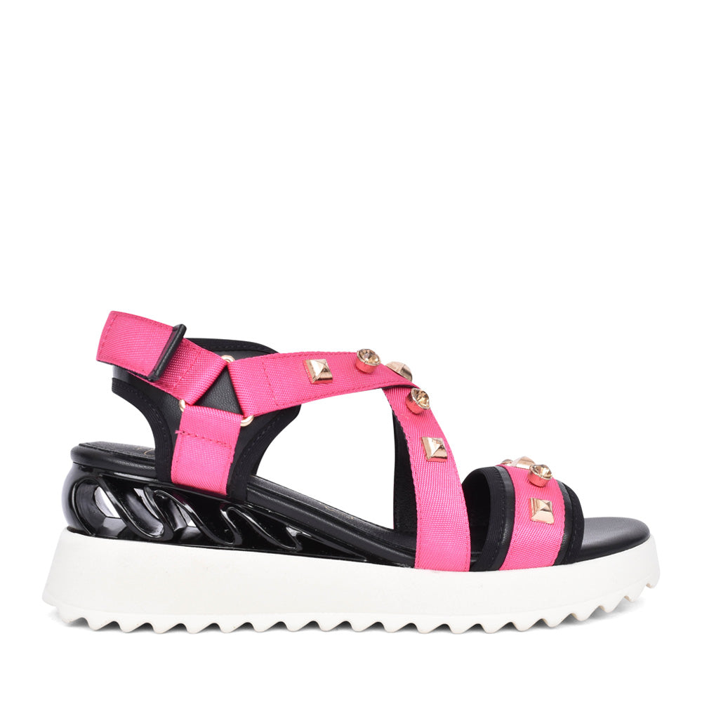 Ladies Acknowledge Strap Sandal In Hot Pink
