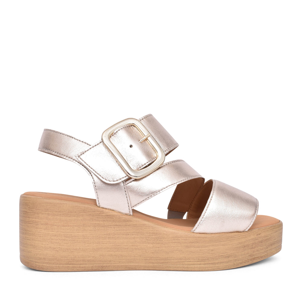 Ladies 44.533 Java Wedge Sandal In Metallic