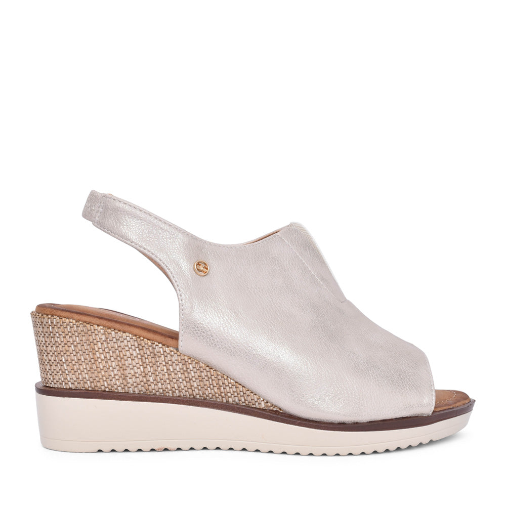 Ladies Mirfa Wedge Sandal In Metallic