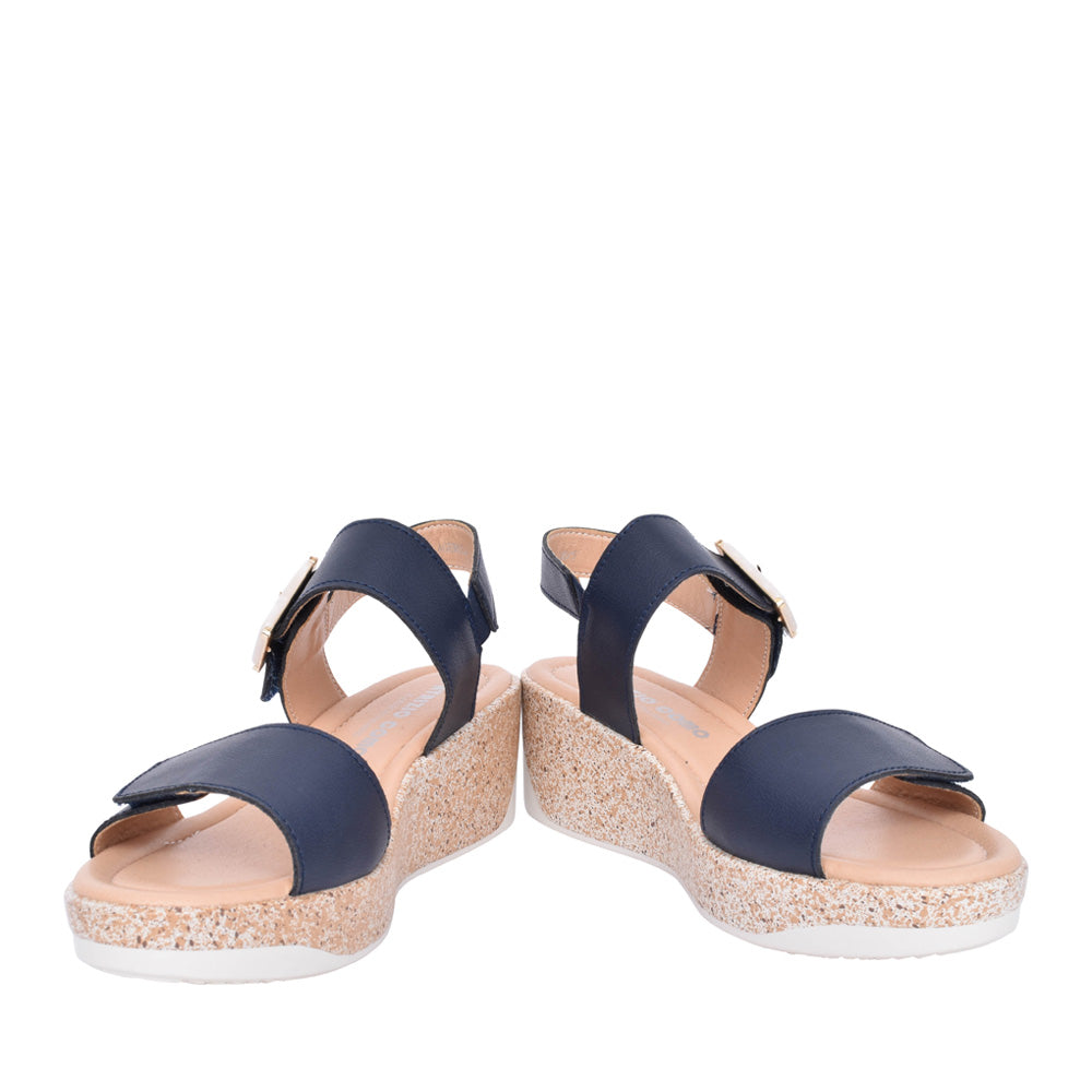 Ladies Agerola Wedge Sandal In Navy
