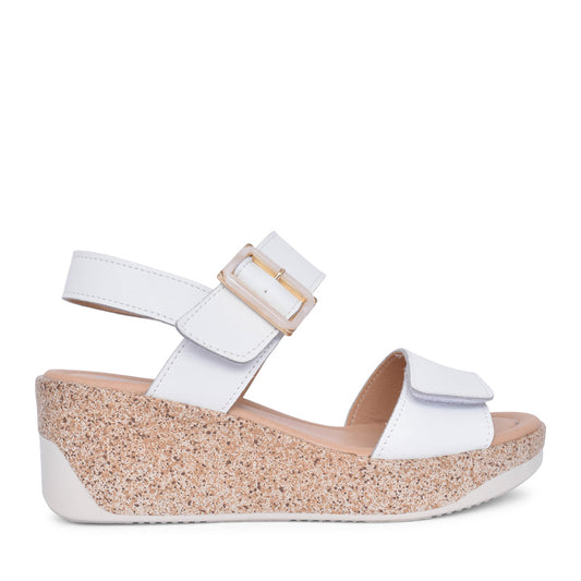 Ladies Agerola Wedge Sandal In White
