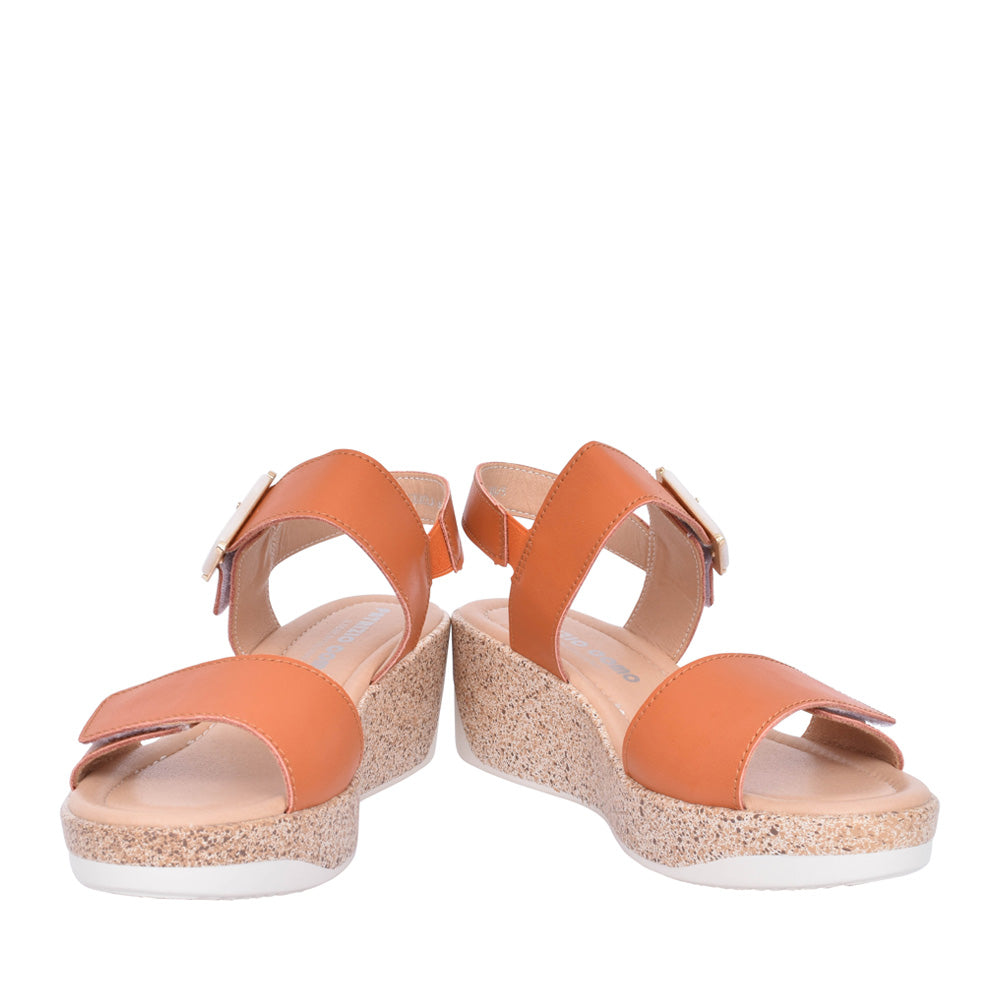 Ladies Agerola Wedge Sandal In Orange