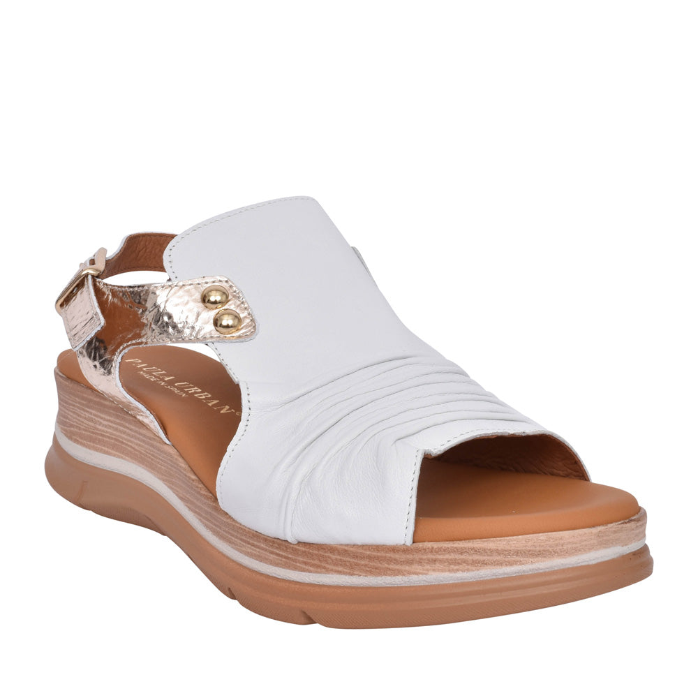 Ladies 24-17 Wedge Sandal In White