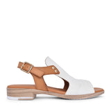 Ladies 9-17 Low Heel Sandal In White