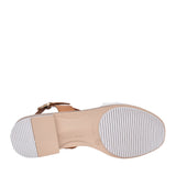 Ladies 9-17 Low Heel Sandal In White