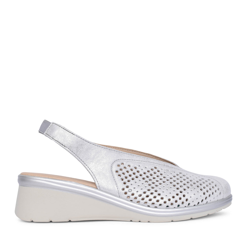 Ladies 5743 Sling Back Shoe In Silver