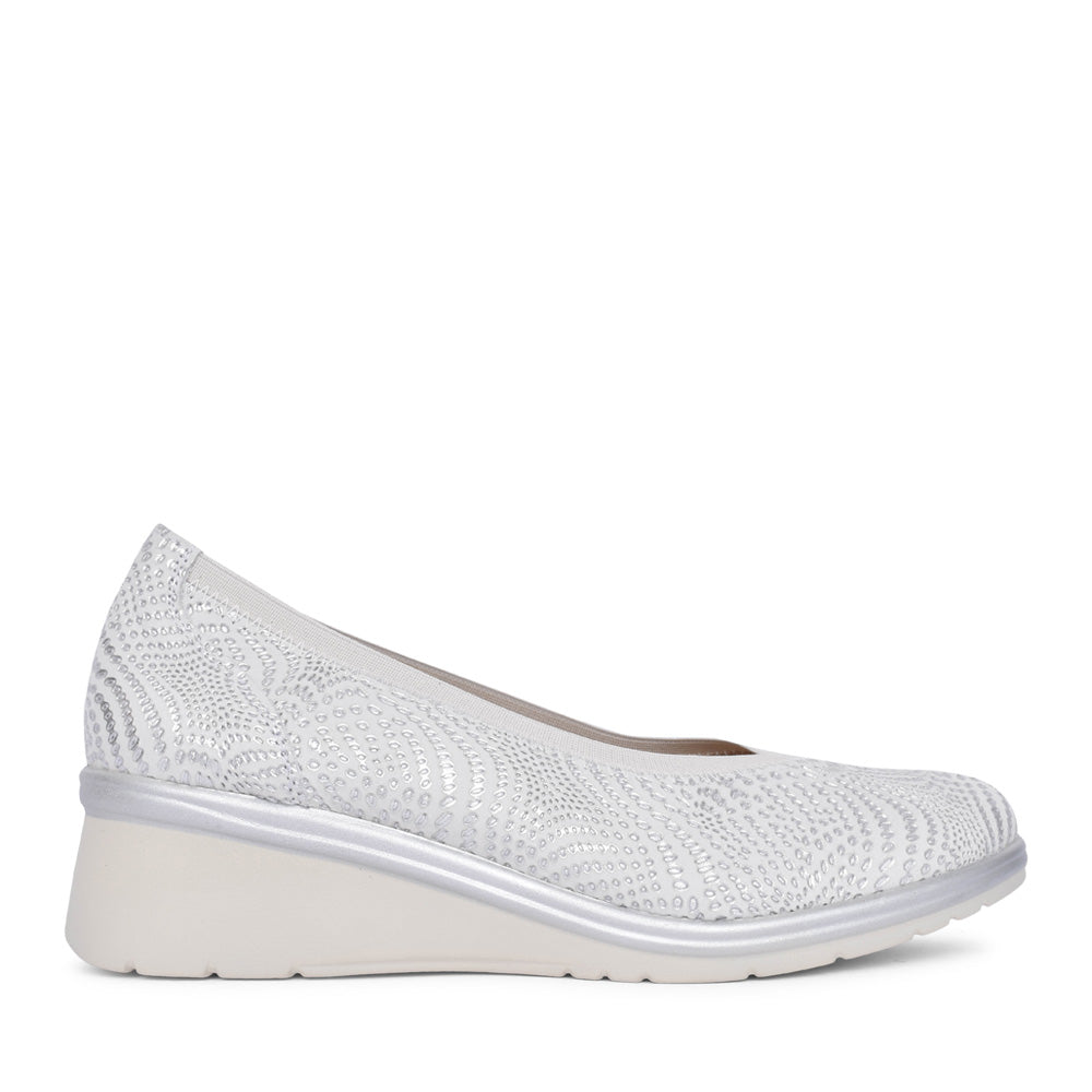 Ladies 5740 Wedge Shoe In Silver
