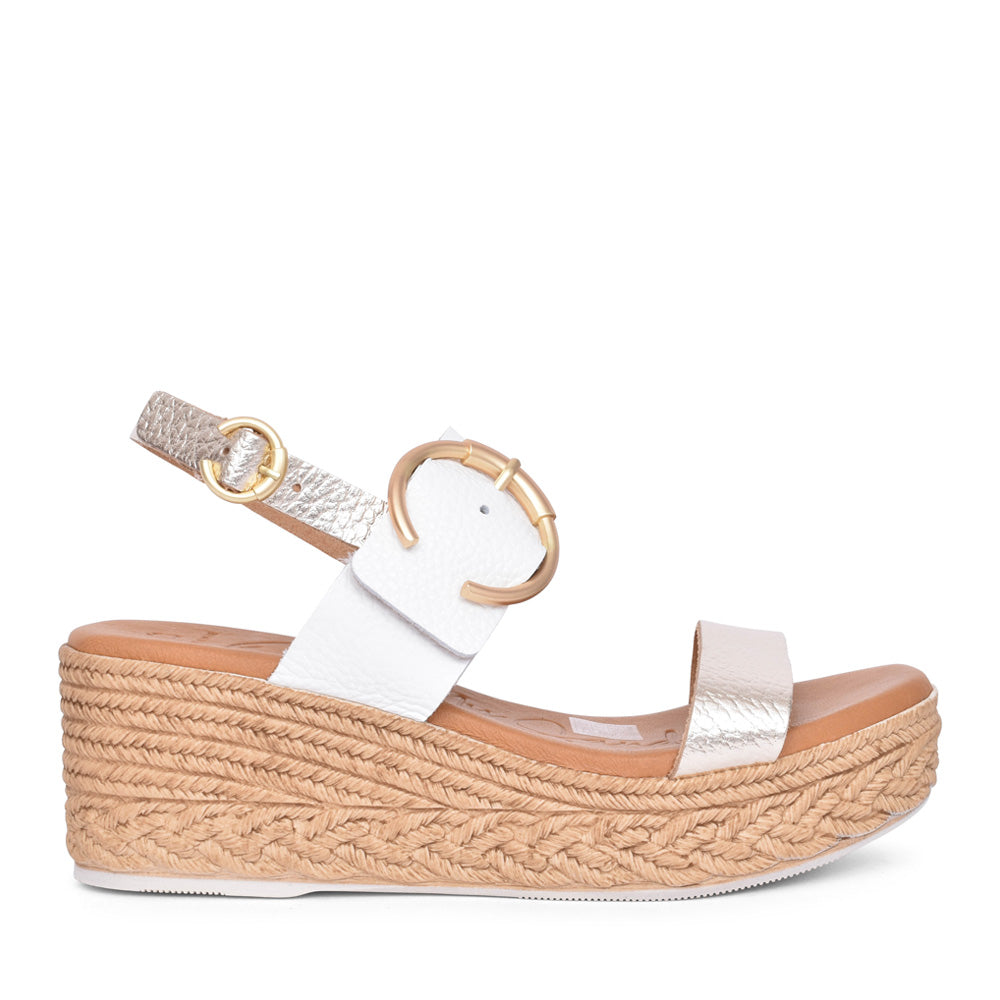 Ladies 5455 Wedge Sandal In Champagne