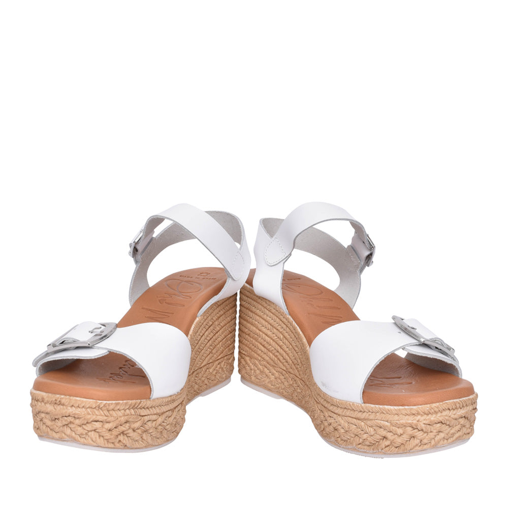Ladies 5459 Wedge Sandal In White