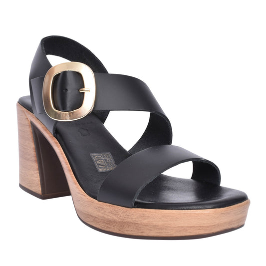 Ladies 5395 Medium Heel Sandal In Black
