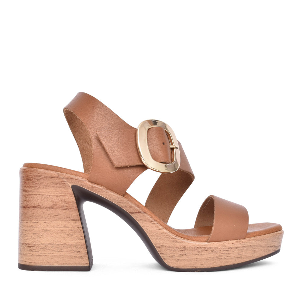 Ladies 5395 Medium Heel Sandal In Brown