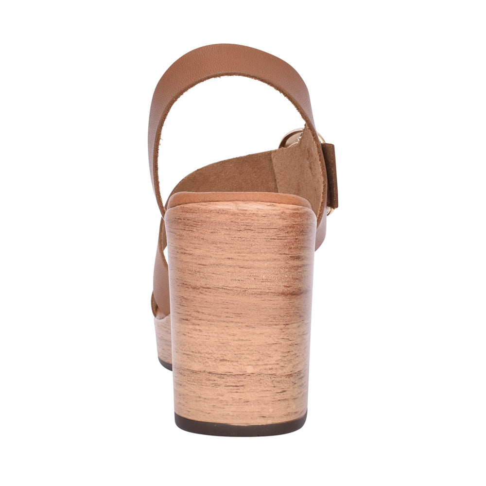 Ladies 5395 Medium Heel Sandal In Brown