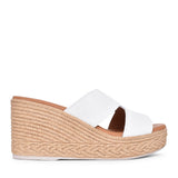 Ladies 5458 Wedge Mule In White