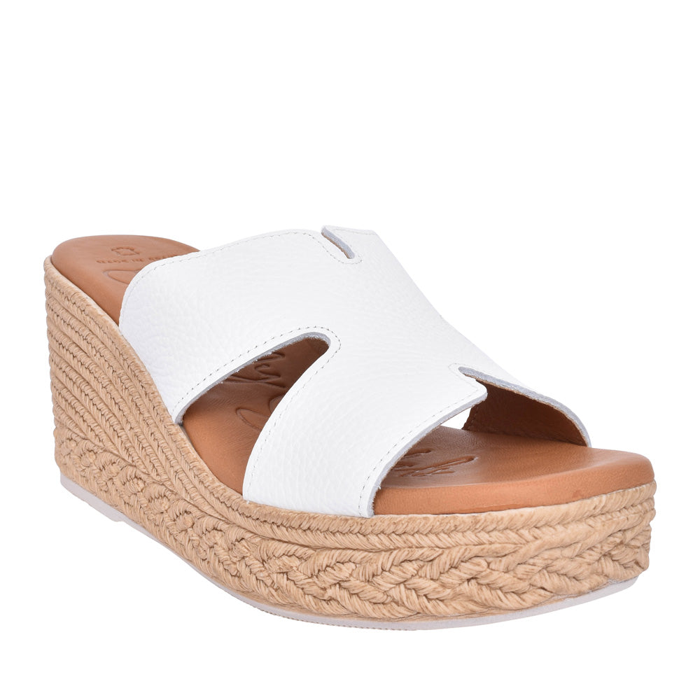 Ladies 5458 Wedge Mule In White