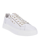 Ladies E409977d Laced Trainer In White